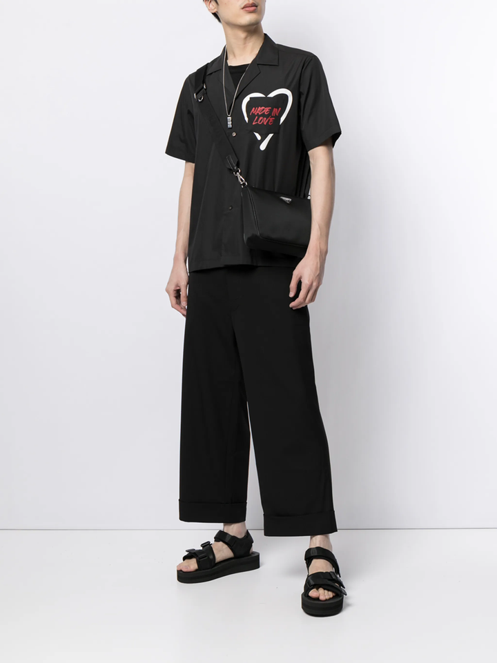 Heart Printed Short Sleeve Shirt