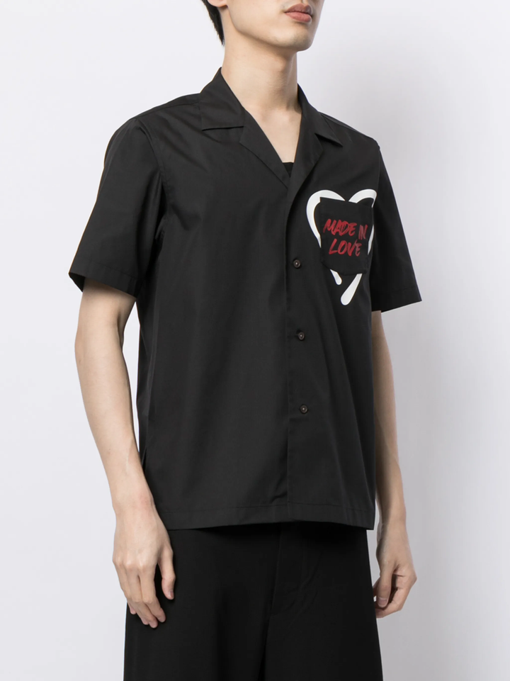Heart Printed Short Sleeve Shirt