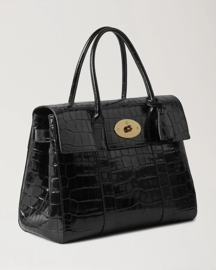 Bayswater Black Shiny Small Croc