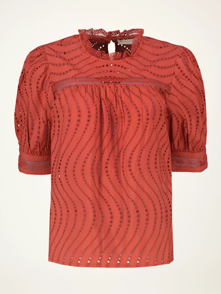 Virginia Lace Collar Short Sleeve Top