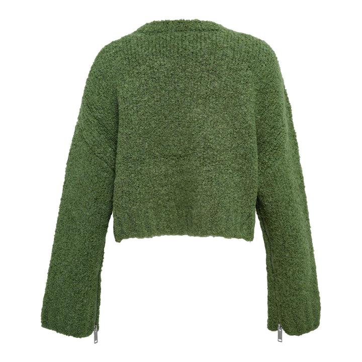 Club21 - 3.1 Phillip Lim - Boucle Zipper Crewneck Knit Top - KNIT TOPS - Green