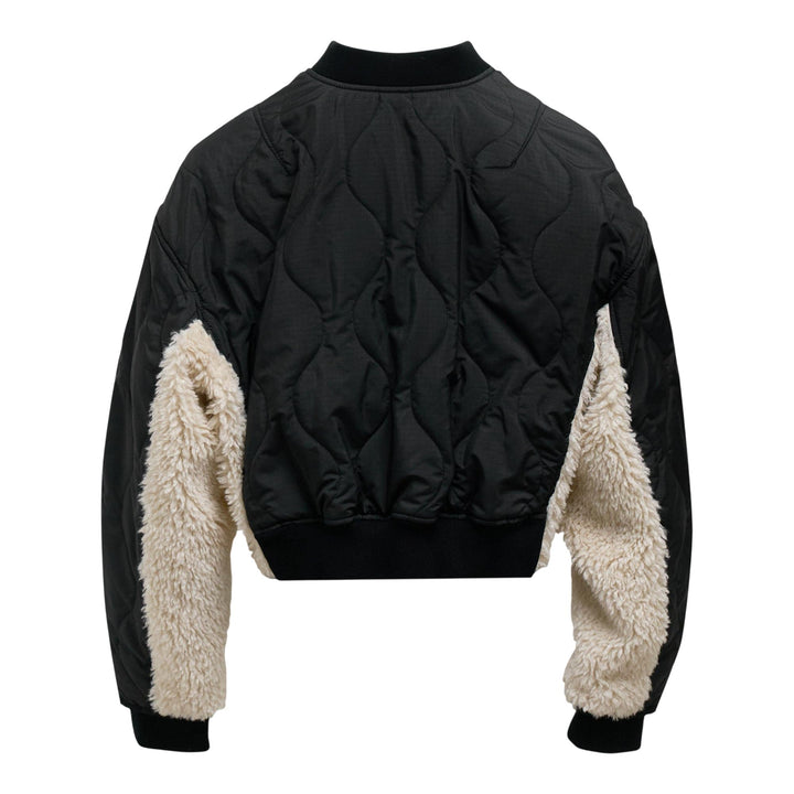 Club21 - 3.1 Phillip Lim - Cropped Sherpa Combo Bomber - BLOUSON - Black
