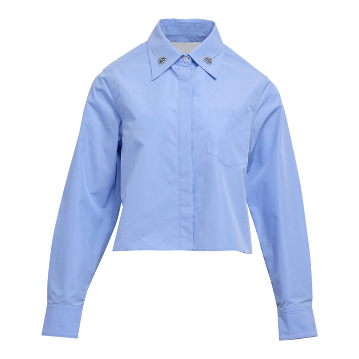 Club21 - 3.1 Phillip Lim - Embellished Collar Long Sleeve Shirt - BLOUSES - Blue