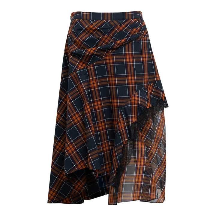 Club21 - 3.1 Phillip Lim - Plaid Mix Draped Midi Skirt - SKIRTS - Checks