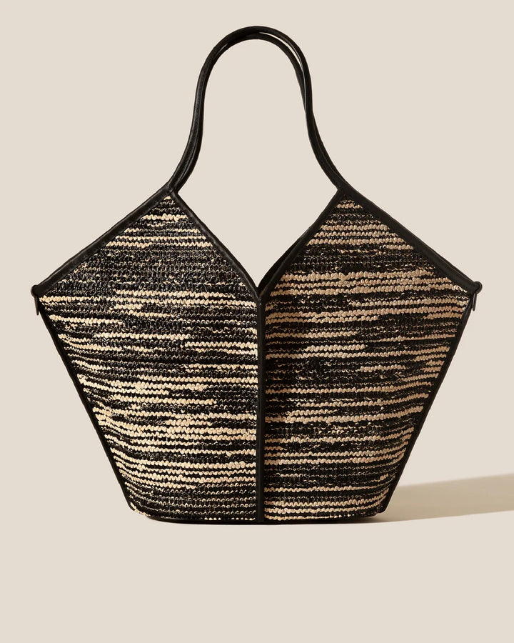 Calella 바이컬러 가죽 트림 토트