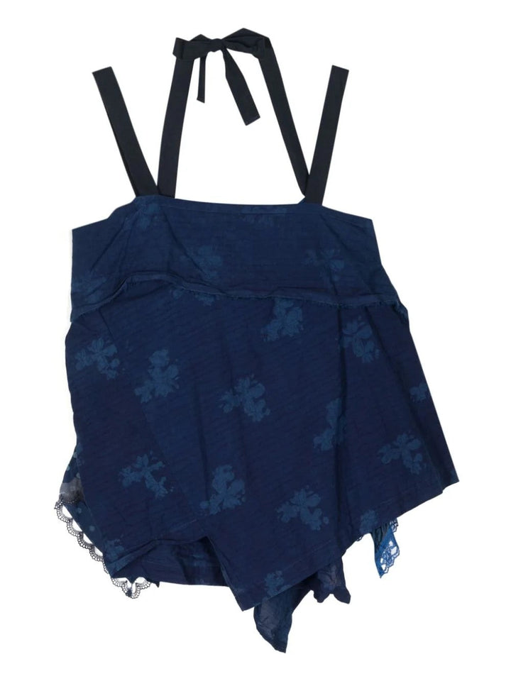 Cotton Cloth Indigo Print Blouse