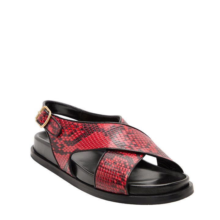 Alligator Cross Flat Sandal