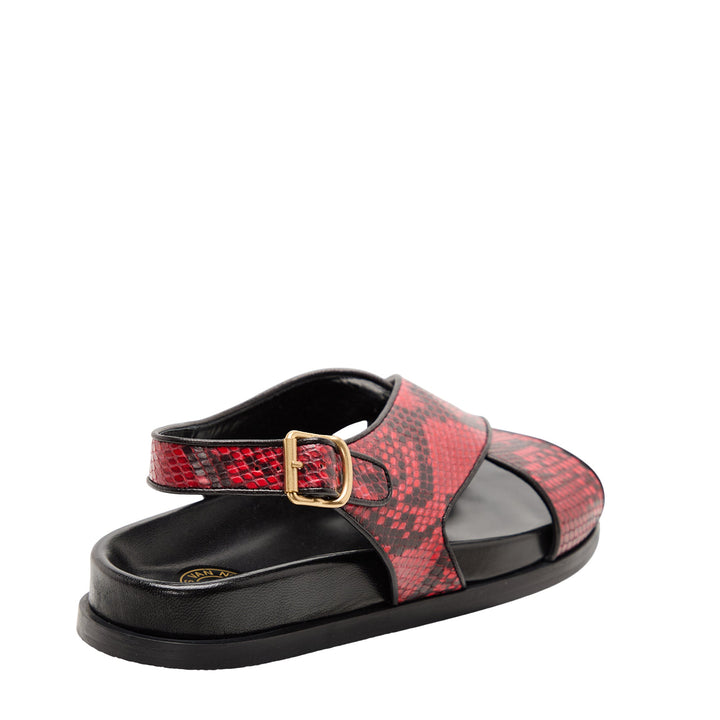 Alligator Cross Flat Sandal