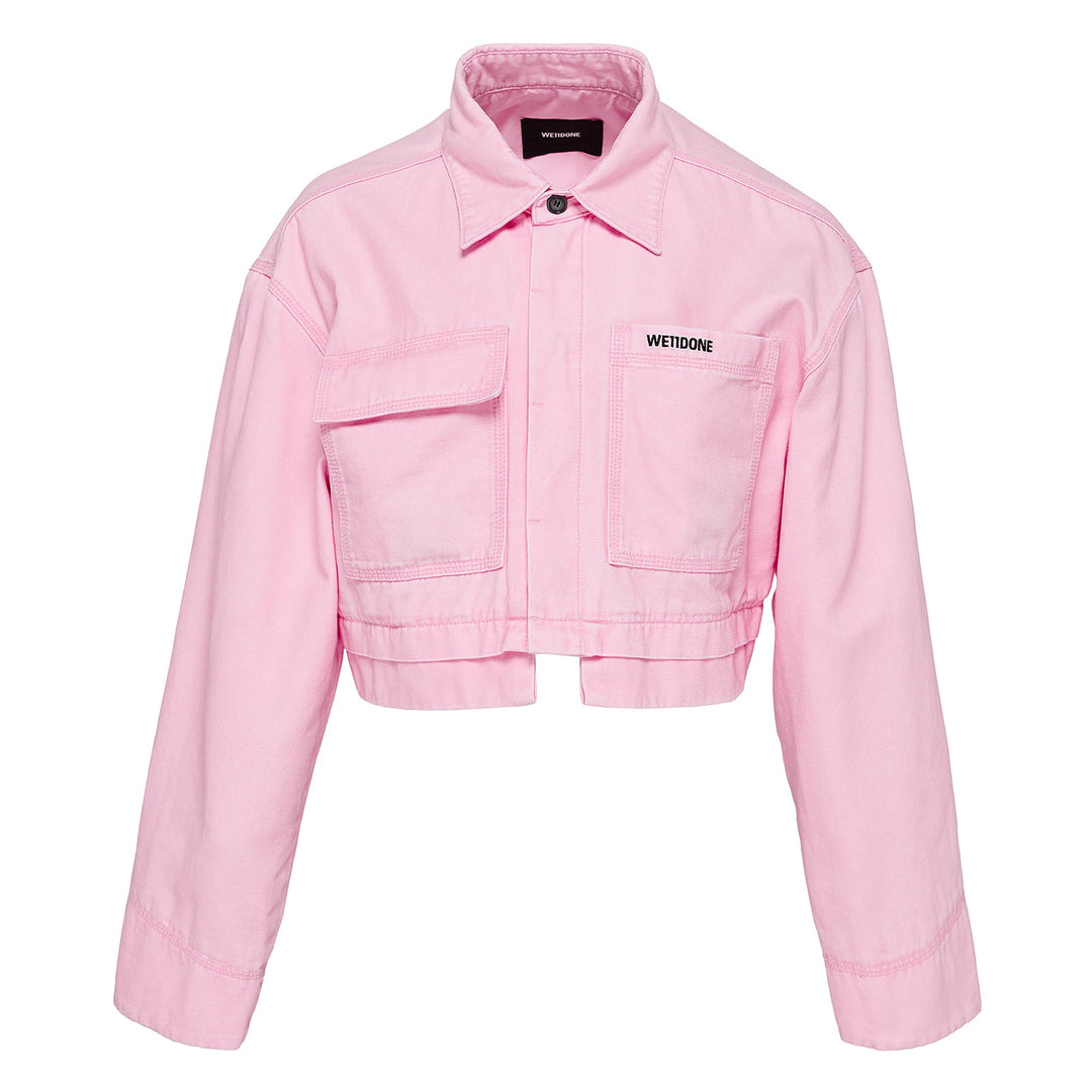 Pink Womens Cropped Work Jacket
