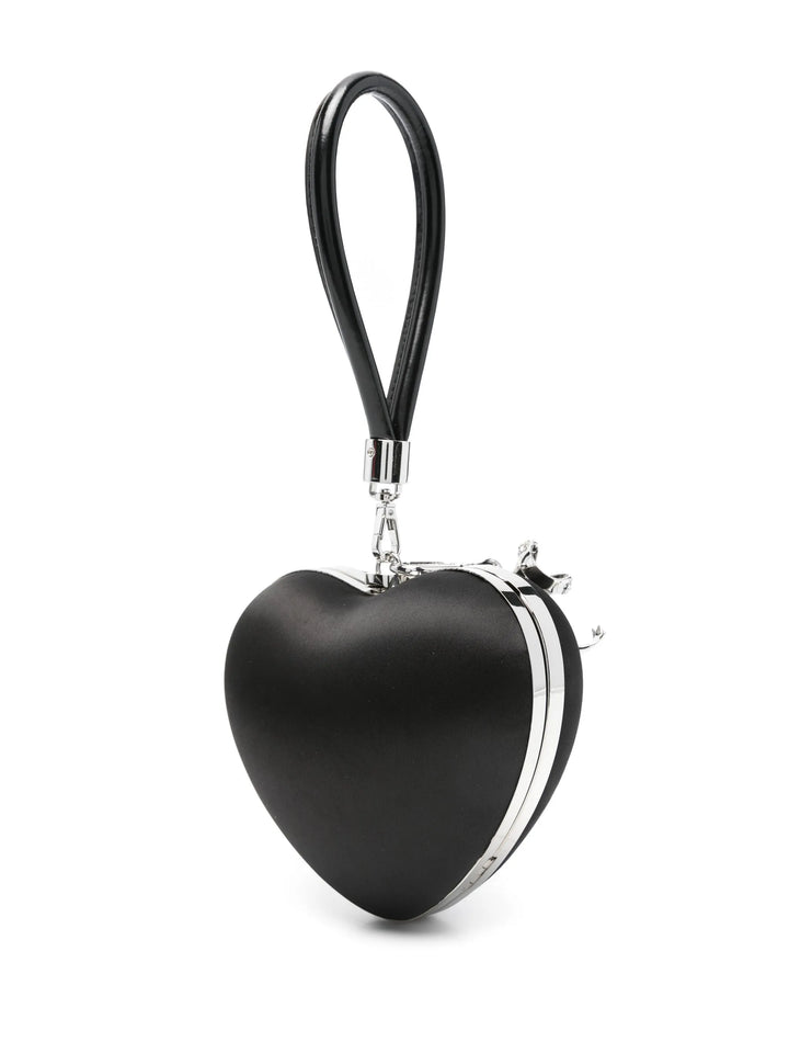 Black Satin Top Handle Heart