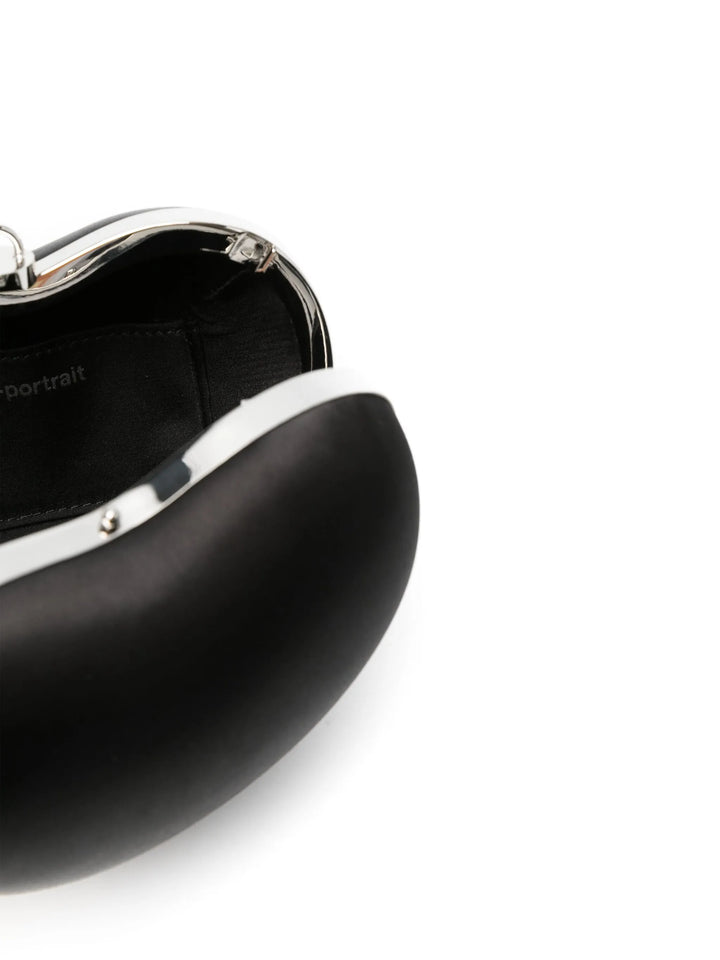 Black Satin Top Handle Heart