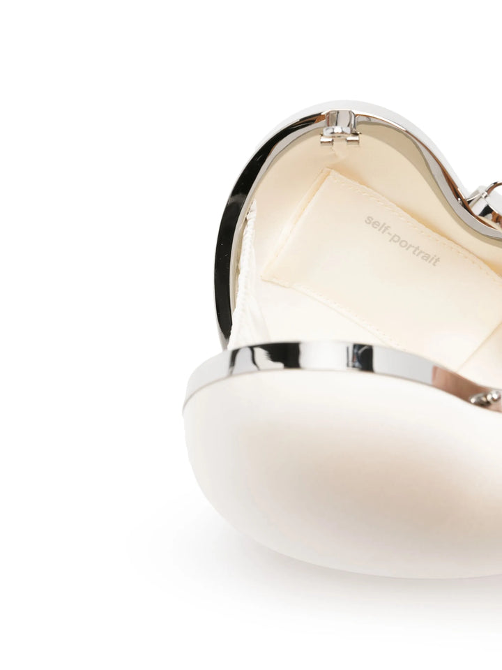 Cream Satin Top Handle Heart