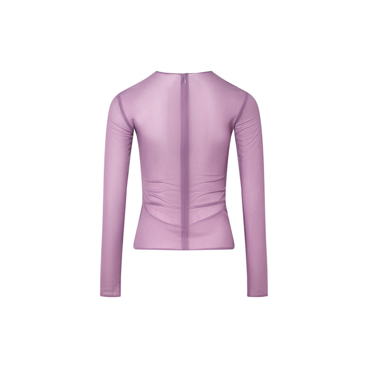 Light Purple Bra Detailed Mesh Top