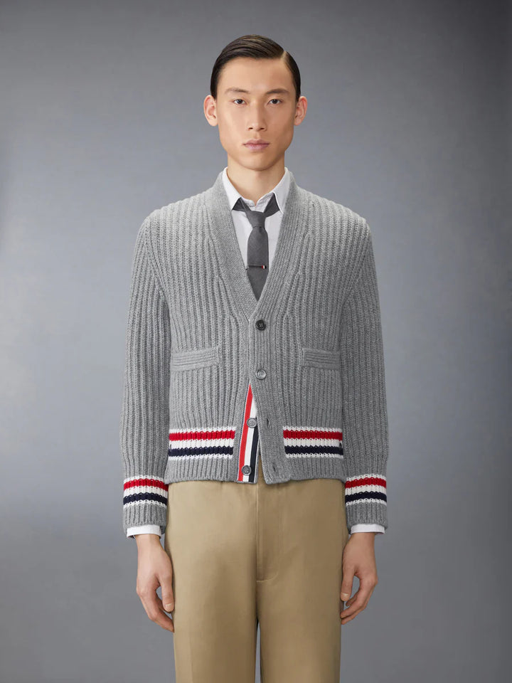 Rwb Stripe Cashmere V Neck Cardigan Men