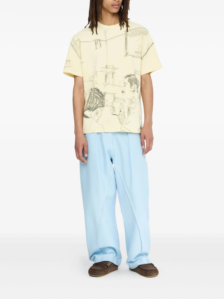 Cafe Scene Allover Print T-Shirt