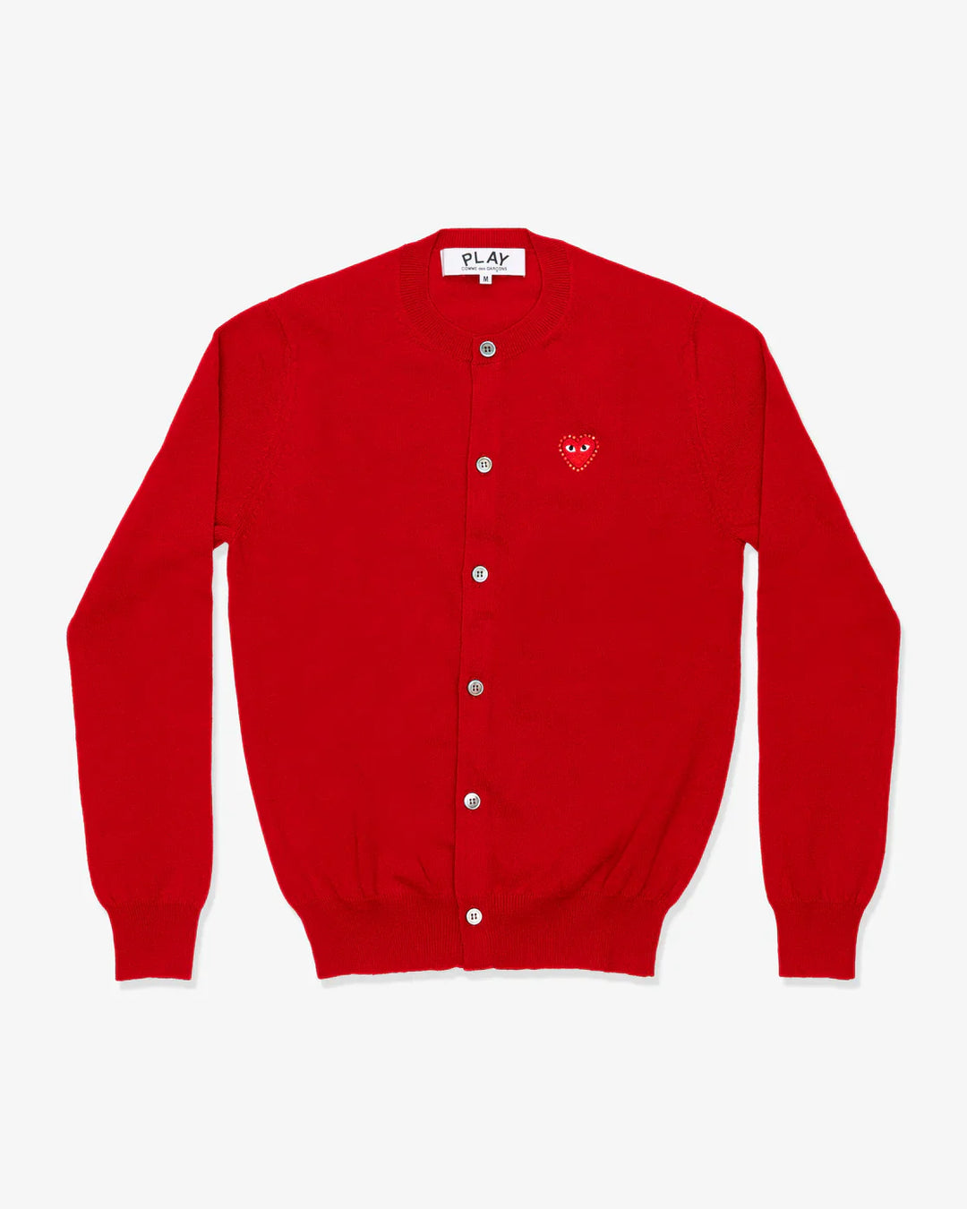 Rhinestone Red Heart Round-Neck Cardigan Unisex