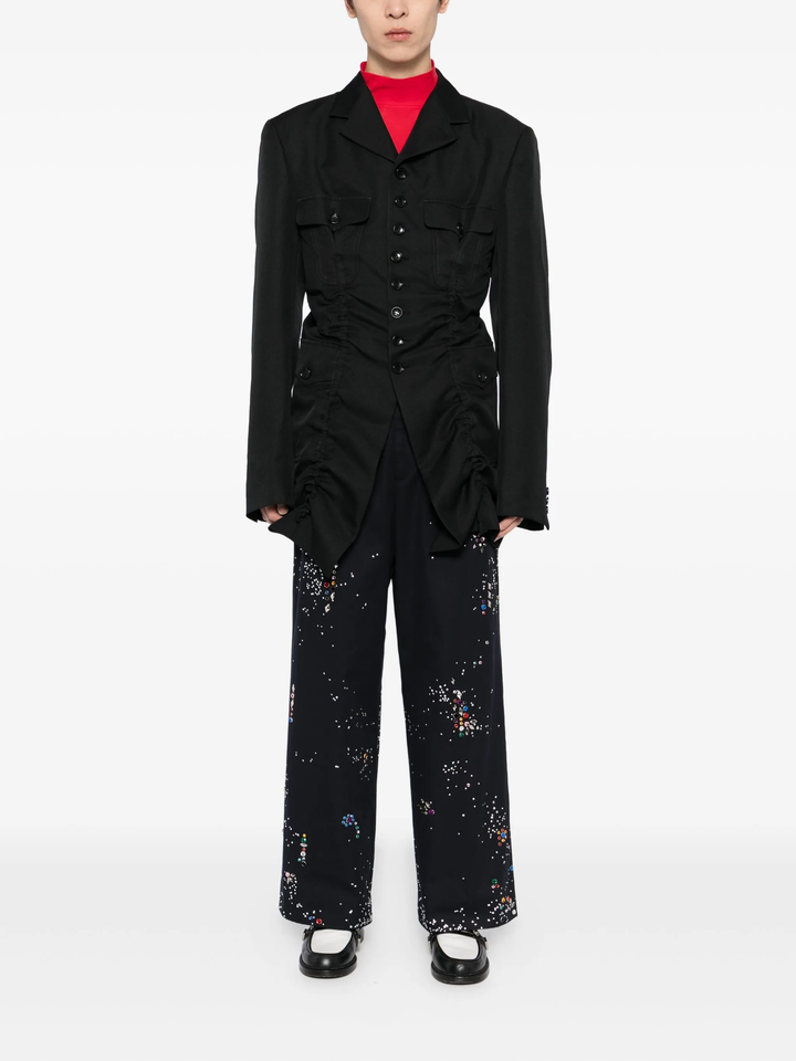 Polyester Gabardine Gathered Jacket