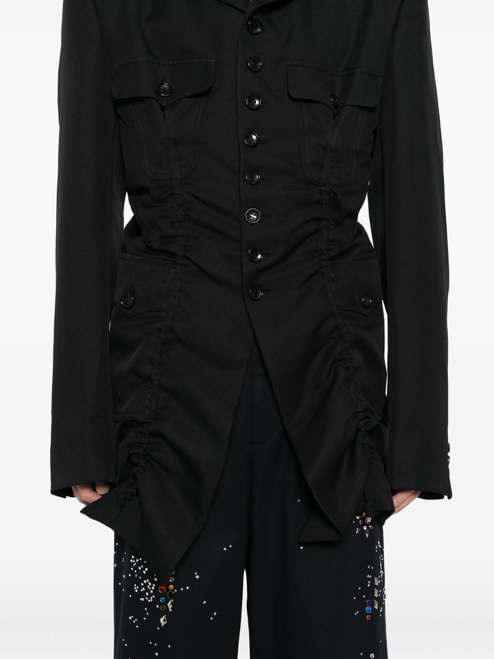 Polyester Gabardine Gathered Jacket