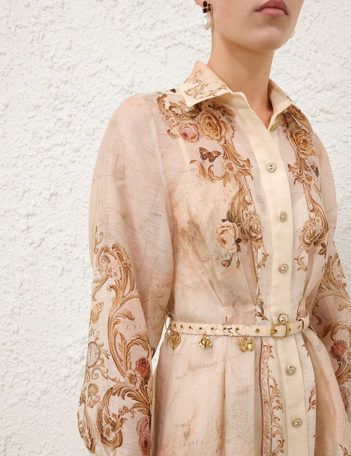 Memento Buttoned Midi Dress