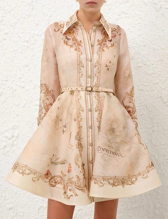 Memento Buttoned Mini Dress