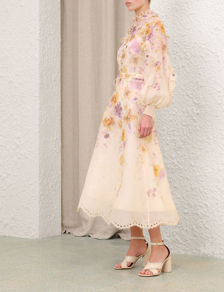 Memento Embroidered Midi Skirt