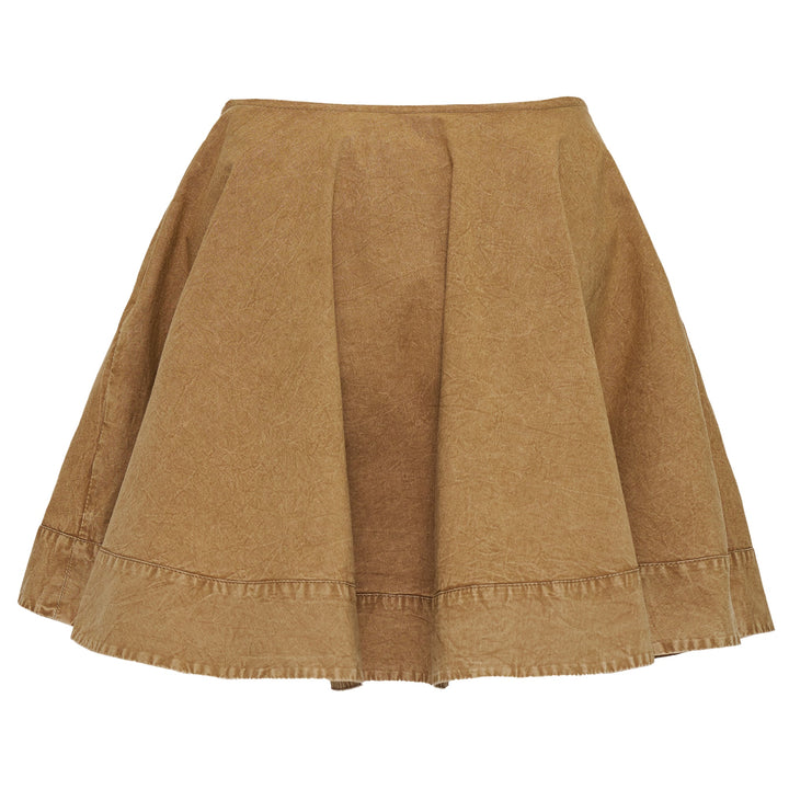 Washed Stretch Cotton Mini Circle Skirt