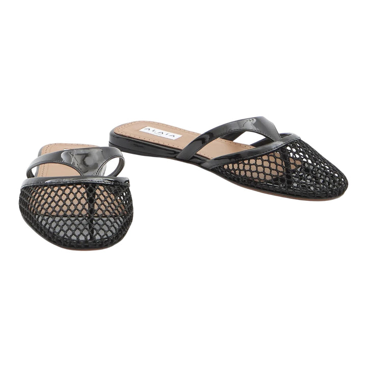 Club21 - ALAIA - Fishnet Mules - FLAT SANDALS - Black