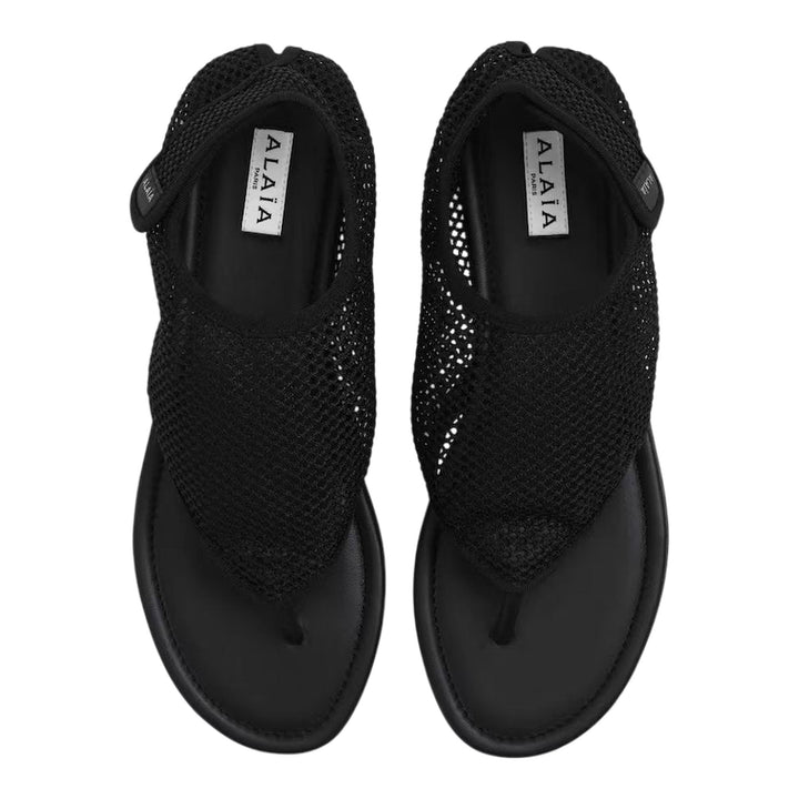 Club21 - ALAIA - Tong Sandals Mesh - FLAT SANDALS - Black