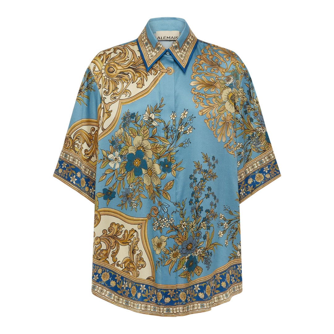 Club21 - ALEMAIS - Cassie Silk Shirt - BLOUSES - Blue
