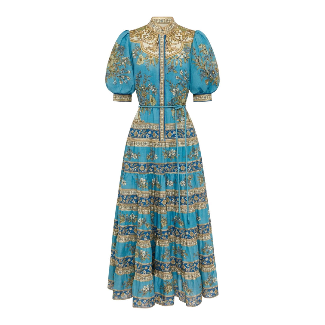 Club21 - ALEMAIS - Cassie Tiered Midi Dress - WOVEN DRESSES - Blue