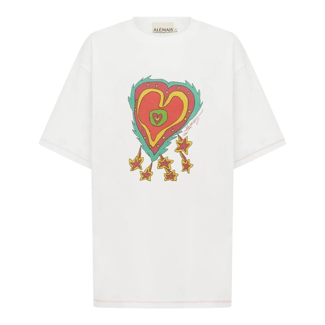 Club21 - ALEMAIS - Contessa Heart Tee - TEES - White