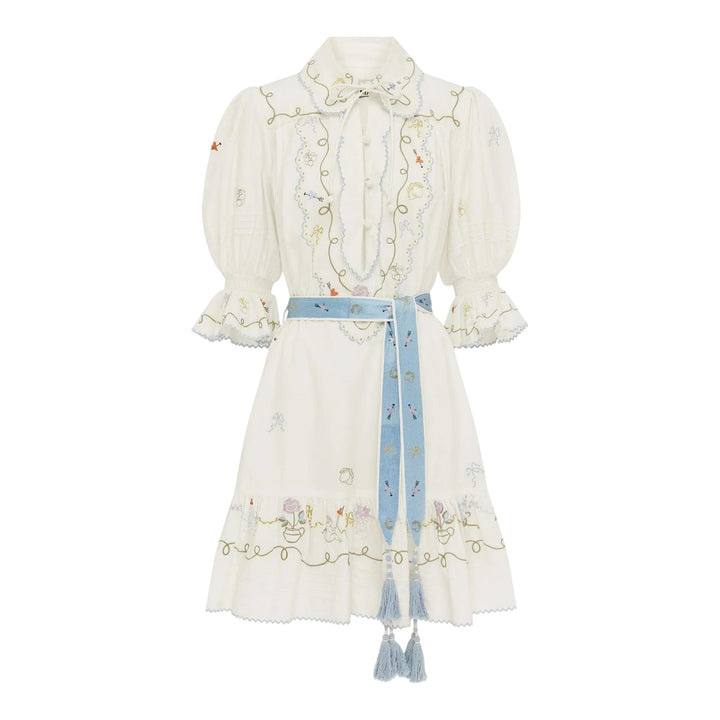 Club21 - ALEMAIS - Giulia Embroidered Mini Dress - WOVEN DRESSES - White