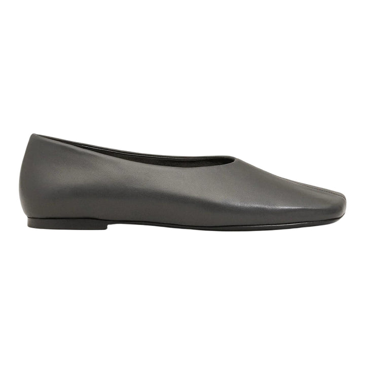 Club21 - AMI - Ballerinas Satiny Smooth Leather - FLAT SANDALS - Charcoal