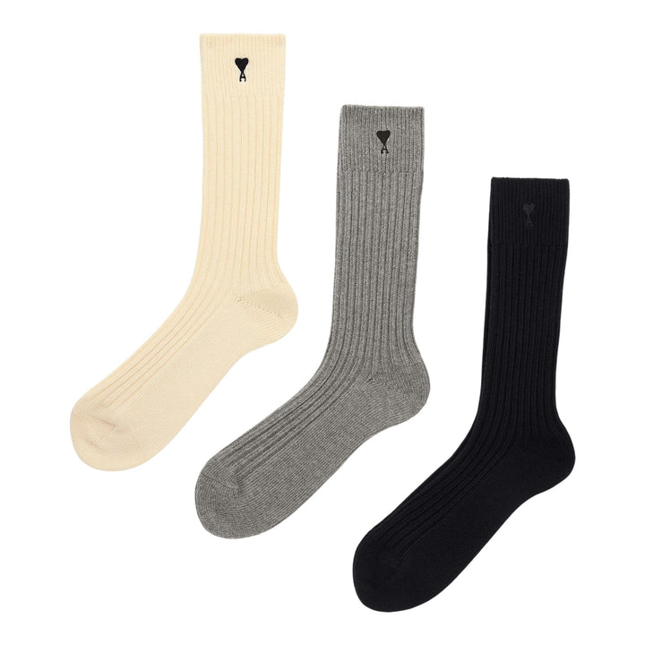 Club21 - AMI - Three Pack Socks Black Ami De Coeur - SOCKS - Multi