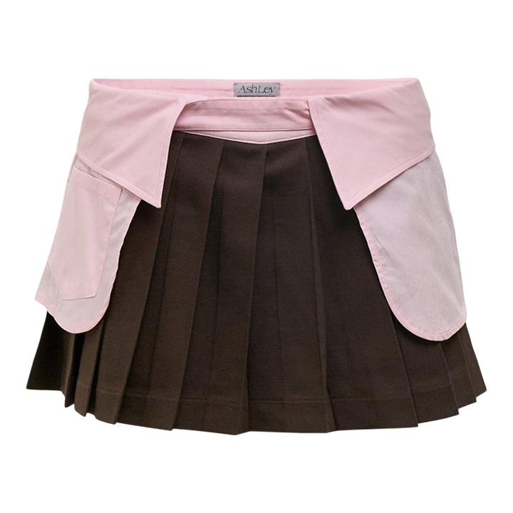 Club21 - Ashley Williams - Collar Mini Skort - SKIRTS - Brown
