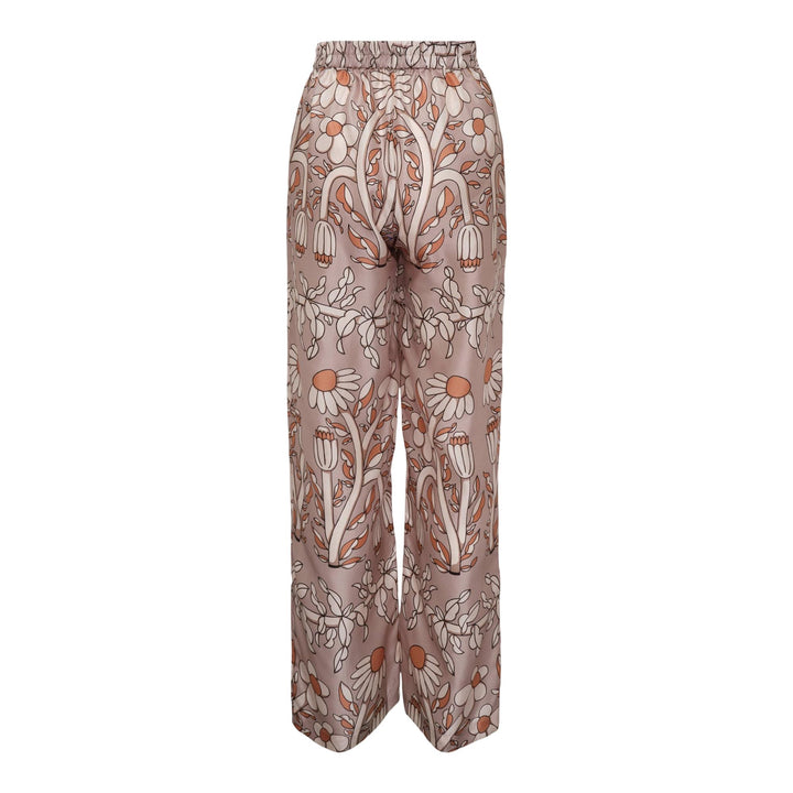 Club21 - Biyan - Twill Silk Print Straight Leg Pants - PANTS - Beige