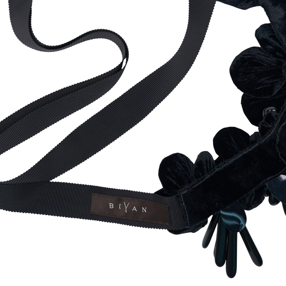 Club21 - Biyan - Velvet Flower Necklace - NECKLACES - Black