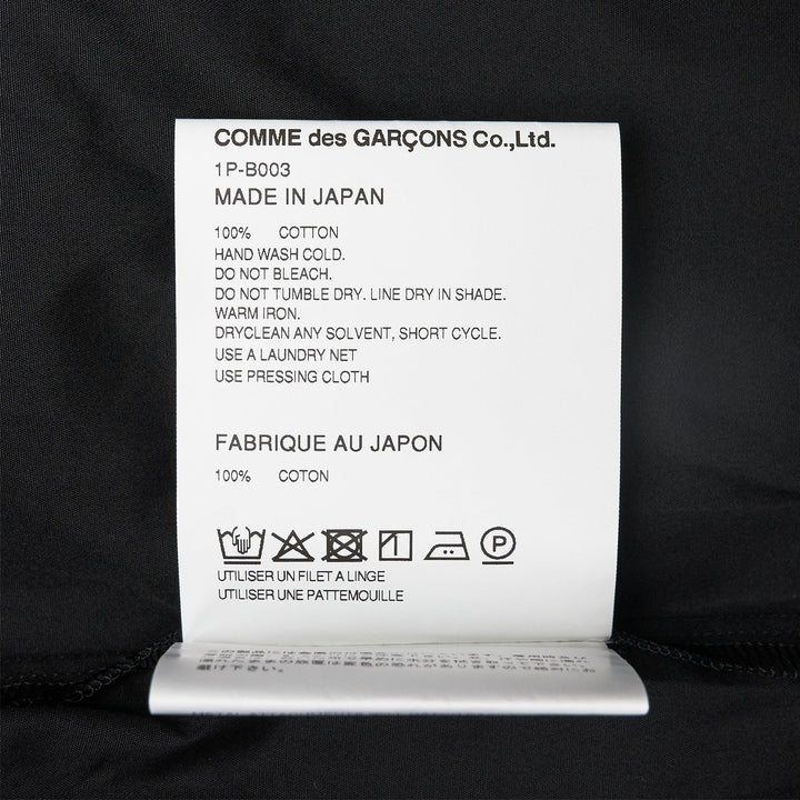 Club21 - COMME des GARCONS BLACK - Cotton Buckled Long Sleeve Shirt - SHIRTS - Black