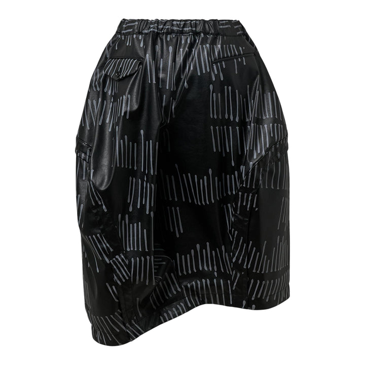 Club21 - COMME des GARCONS BLACK - Leather FILIP PAGOWSKI Print Skirt - SKIRTS - Black