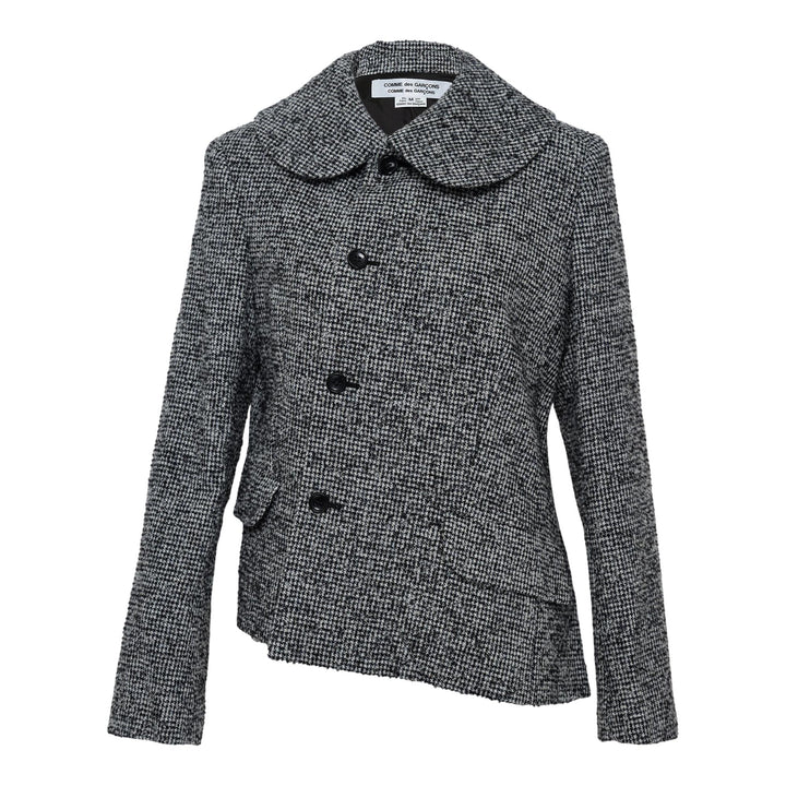 Club21 - COMME des GARCONS COMME des GARCONS - Asymmetrical Round Collar Jacket - JACKETS - Black