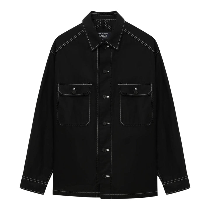 Club21 - COMME des GARCONS HOMME - Cotton Back Satin Garment Dyed Blouson - BLOUSON - Black
