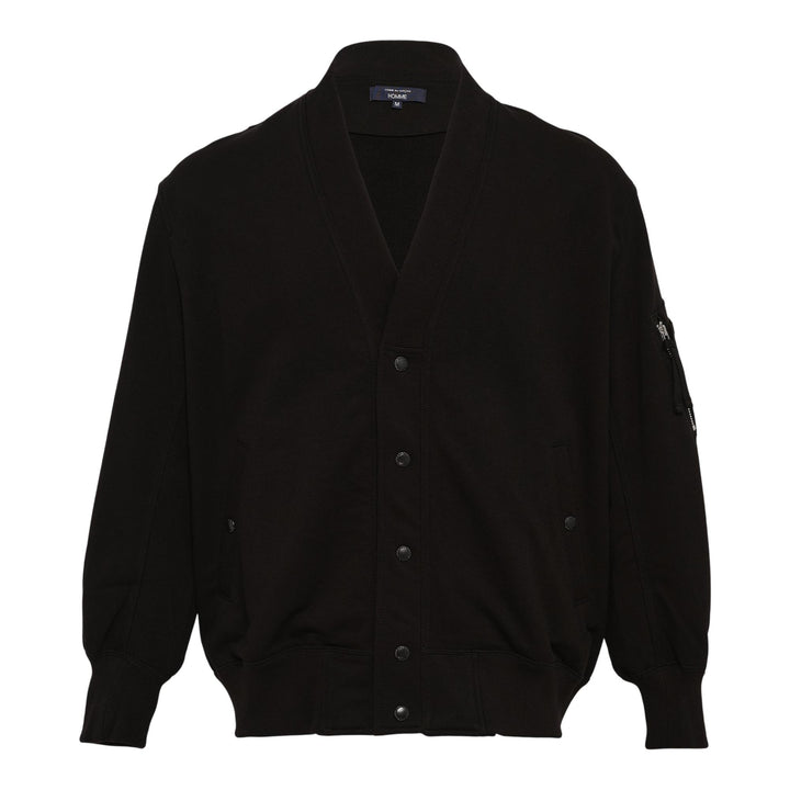 Club21 - COMME des GARCONS HOMME - Cotton Polyester Terry Cloth Cardigan - CARDIGANS - Black