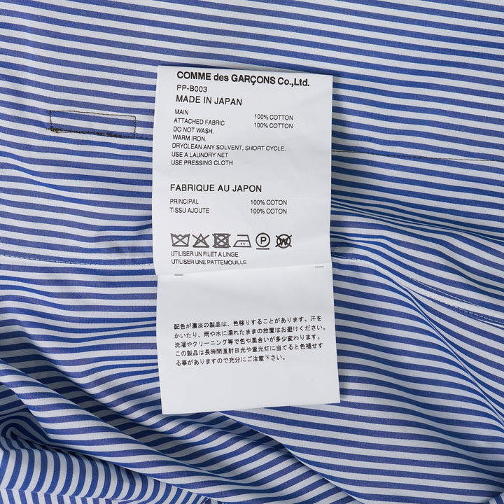 Club21 - COMME des GARCONS HOMME PLUS - Cotton Broad Stripe Pocket Long Sleeve Shirt - SHIRTS - Blue