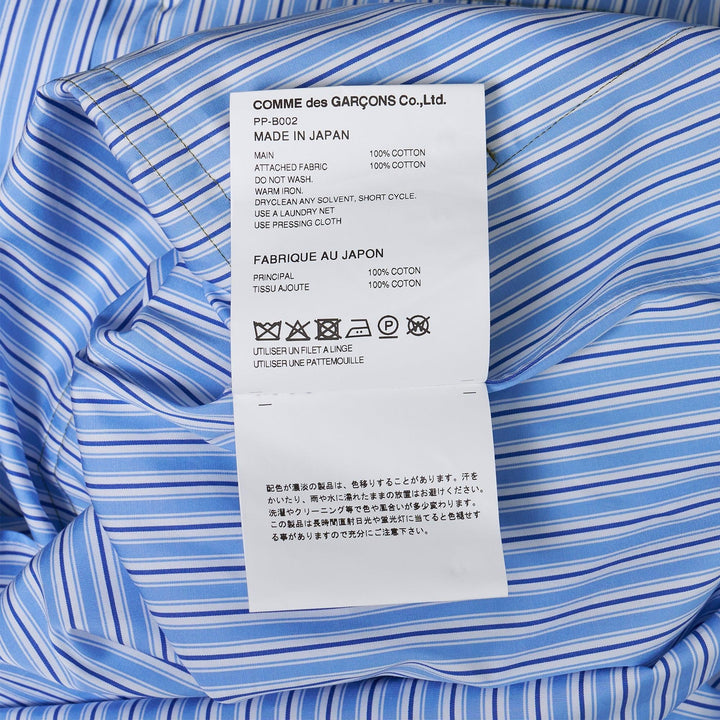 Club21 - COMME des GARCONS HOMME PLUS - Cotton Broad Stripe Pocket Long Sleeve Shirt - SHIRTS - Blue