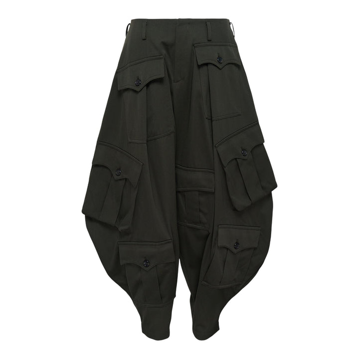 Club21 - COMME des GARCONS HOMME PLUS - Wool/Cotton Back Satin Pocket Pants - PANTS - Khaki
