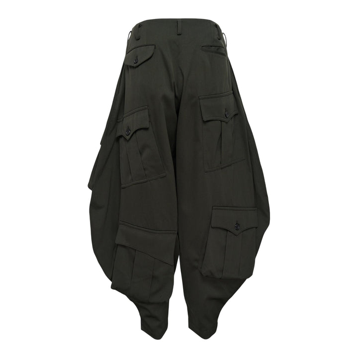 Club21 - COMME des GARCONS HOMME PLUS - Wool/Cotton Back Satin Pocket Pants - PANTS - Khaki