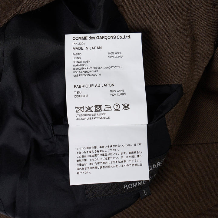 Club21 - COMME des GARCONS HOMME PLUS - Wool Top Thick Double-Breasted Jacket - JACKETS - Brown