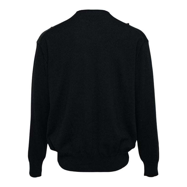 Club21 - COMME des GARCONS HOMME - Worsted Wool Jersey Patchwork Cardigan - CARDIGANS - Black