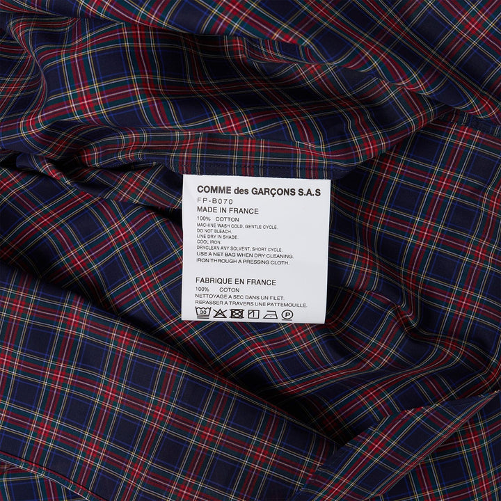 Club21 - COMME des GARCONS SHIRT - Cotton Check Poplin Wide Class Shirt - SHIRTS - Blue