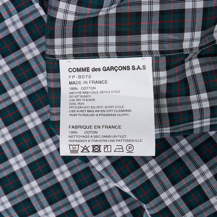Club21 - COMME des GARCONS SHIRT - Cotton Check Poplin Wide Class Shirt - SHIRTS - Green